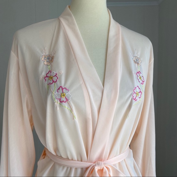 Vintage SINDRELLA Peach Robe Bridal Boudoir - Picture 7 of 7